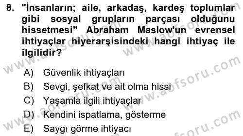 Özel Güvenlik Hizmetlerinde Güvenlik Önlemleri Dersi 2017 - 2018 Yılı (Final) Dönem Sonu Sınav Soruları 8. Soru