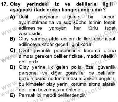 Olaylara Müdahale Esasları Dersi Ara Sınavı Deneme Sınav Soruları 17. Soru