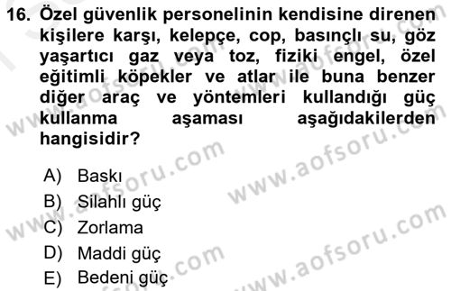 Olaylara Müdahale Esasları Dersi 2017 - 2018 Yılı (Final) Dönem Sonu Sınav Soruları 16. Soru