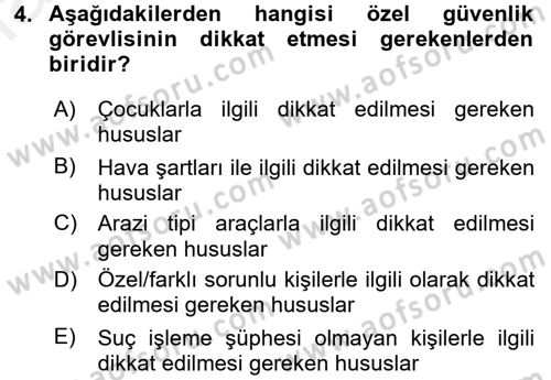 Olaylara Müdahale Esasları Dersi 2017 - 2018 Yılı (Final) Dönem Sonu Sınav Soruları 4. Soru
