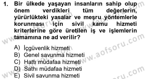 Özel Güvenlik Meslek Etiği Dersi 2012 - 2013 Yılı (Vize) Ara Sınav Soruları 1. Soru