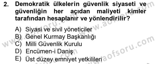 Özel Güvenlik Meslek Etiği Dersi 2012 - 2013 Yılı (Vize) Ara Sınav Soruları 2. Soru