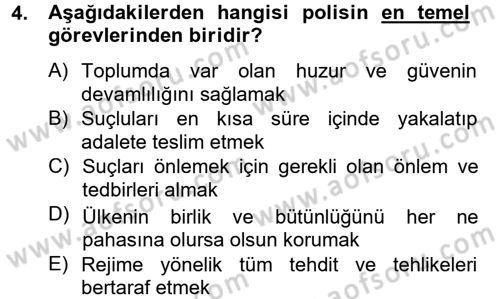 Özel Güvenlik Meslek Etiği Dersi 2012 - 2013 Yılı (Vize) Ara Sınav Soruları 4. Soru