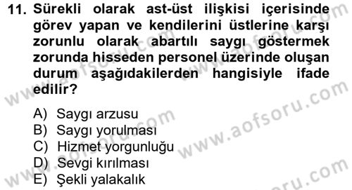 Özel Güvenlik Meslek Etiği Dersi 2012 - 2013 Yılı (Final) Dönem Sonu Sınav Soruları 11. Soru