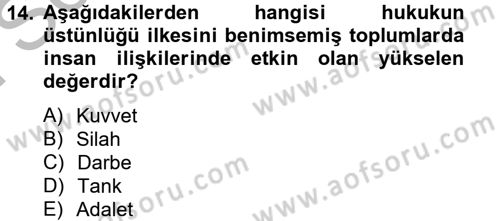 Özel Güvenlik Meslek Etiği Dersi 2012 - 2013 Yılı (Final) Dönem Sonu Sınav Soruları 14. Soru