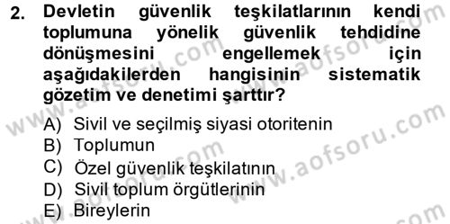 Özel Güvenlik Meslek Etiği Dersi 2013 - 2014 Yılı (Final) Dönem Sonu Sınav Soruları 2. Soru