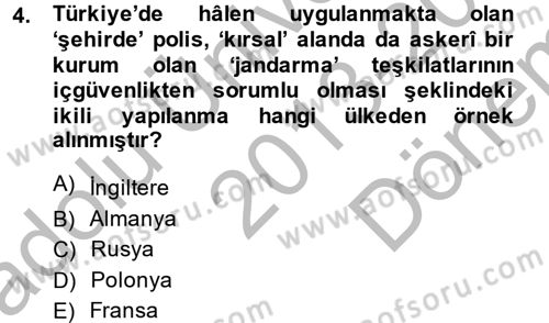 Özel Güvenlik Meslek Etiği Dersi 2013 - 2014 Yılı (Final) Dönem Sonu Sınav Soruları 4. Soru