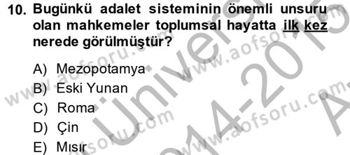 Özel Güvenlik Meslek Etiği Dersi 2014 - 2015 Yılı (Vize) Ara Sınav Soruları 10. Soru