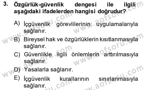 Özel Güvenlik Meslek Etiği Dersi 2014 - 2015 Yılı (Vize) Ara Sınav Soruları 3. Soru