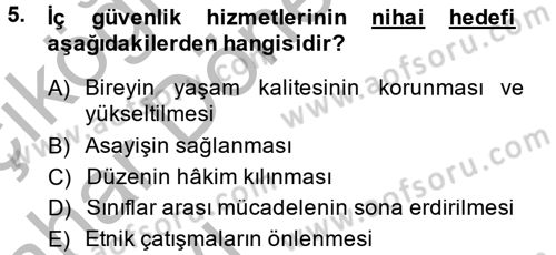 Özel Güvenlik Meslek Etiği Dersi 2014 - 2015 Yılı (Vize) Ara Sınav Soruları 5. Soru