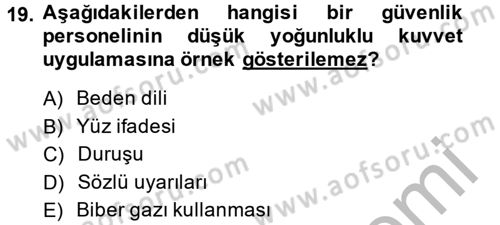 Özel Güvenlik Meslek Etiği Dersi 2014 - 2015 Yılı (Final) Dönem Sonu Sınav Soruları 19. Soru