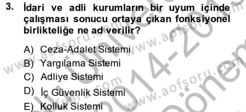 Özel Güvenlik Meslek Etiği Dersi 2014 - 2015 Yılı (Final) Dönem Sonu Sınav Soruları 3. Soru