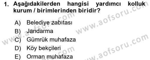 Özel Güvenlik Meslek Etiği Dersi 2015 - 2016 Yılı (Final) Dönem Sonu Sınav Soruları 1. Soru