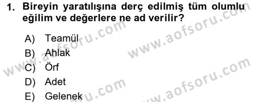 Özel Güvenlik Meslek Etiği Dersi 2016 - 2017 Yılı (Final) Dönem Sonu Sınav Soruları 1. Soru