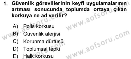 Özel Güvenlik Meslek Etiği Dersi 2017 - 2018 Yılı (Final) Dönem Sonu Sınav Soruları 1. Soru