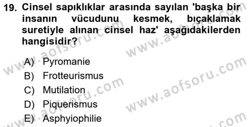 Kriminoloji Dersi 2022 - 2023 Yılı (Final) Dönem Sonu Sınavı 19. Soru