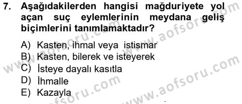 Suç Önleme Modelleri Dersi 2012 - 2013 Yılı (Final) Dönem Sonu Sınav Soruları 7. Soru