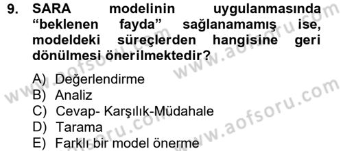 Suç Önleme Modelleri Dersi 2012 - 2013 Yılı (Final) Dönem Sonu Sınav Soruları 9. Soru