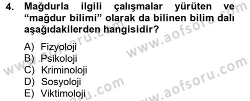 Suç Önleme Modelleri Dersi 2014 - 2015 Yılı (Final) Dönem Sonu Sınav Soruları 4. Soru