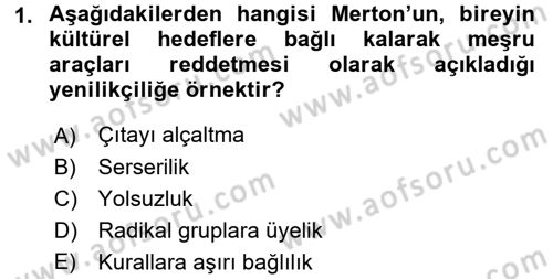 Suç Önleme Modelleri Dersi 2015 - 2016 Yılı (Vize) Ara Sınav Soruları 1. Soru
