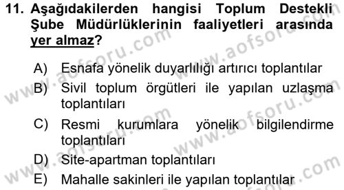 Suç Önleme Modelleri Dersi 2015 - 2016 Yılı (Vize) Ara Sınav Soruları 11. Soru
