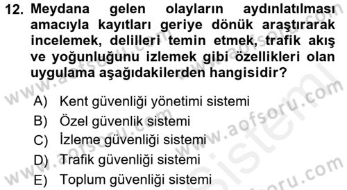 Suç Önleme Modelleri Dersi 2015 - 2016 Yılı (Vize) Ara Sınav Soruları 12. Soru