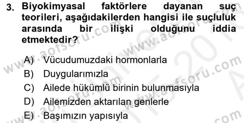 Suç Önleme Modelleri Dersi 2015 - 2016 Yılı (Vize) Ara Sınav Soruları 3. Soru
