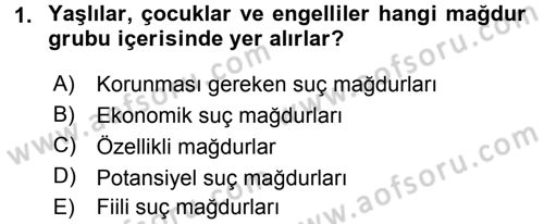 Suç Önleme Modelleri Dersi 2015 - 2016 Yılı Tek Ders Sınav Soruları 1. Soru
