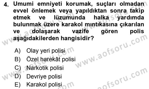 Suç Önleme Modelleri Dersi 2015 - 2016 Yılı Tek Ders Sınav Soruları 4. Soru