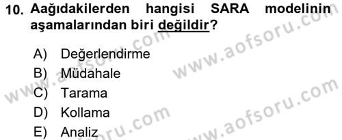 Suç Önleme Modelleri Dersi 2016 - 2017 Yılı 3 Ders Sınav Soruları 10. Soru