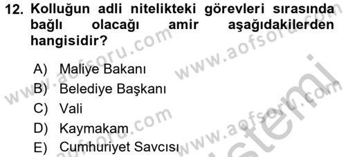 Suç Önleme Modelleri Dersi 2016 - 2017 Yılı (Vize) Ara Sınavı 12. Soru