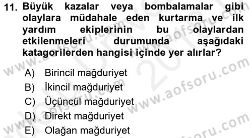 Suç Önleme Modelleri Dersi 2017 - 2018 Yılı 3 Ders Sınav Soruları 11. Soru