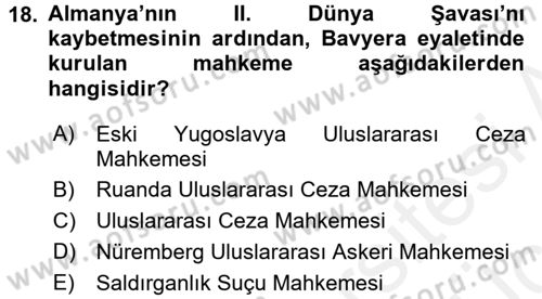 Suç Önleme Modelleri Dersi 2017 - 2018 Yılı 3 Ders Sınav Soruları 18. Soru