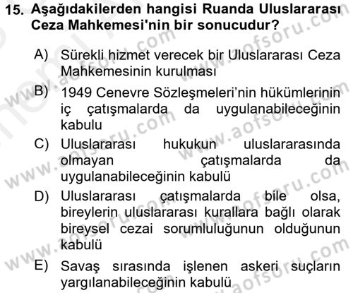 Suç Önleme Modelleri Dersi 2017 - 2018 Yılı (Vize) Ara Sınav Soruları 15. Soru