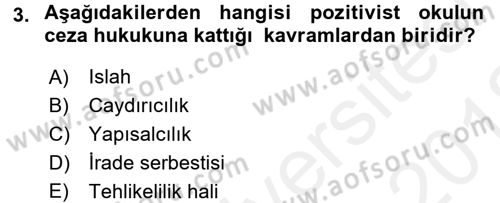 Suç Önleme Modelleri Dersi 2017 - 2018 Yılı (Vize) Ara Sınav Soruları 3. Soru