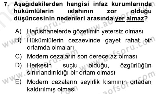 Suç Önleme Modelleri Dersi 2017 - 2018 Yılı (Vize) Ara Sınav Soruları 7. Soru