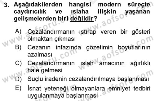 Suç Önleme Modelleri Dersi 2018 - 2019 Yılı (Vize) Ara Sınav Soruları 3. Soru