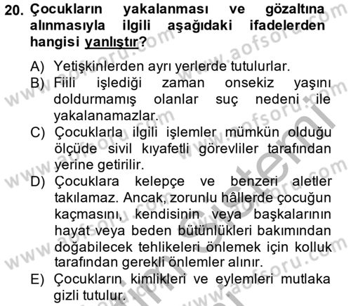Temel Ceza Muhakemesi Hukuku Bilgisi Dersi 2012 - 2013 Yılı (Vize) Ara Sınav Soruları 20. Soru