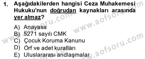 Temel Ceza Muhakemesi Hukuku Bilgisi Dersi 2012 - 2013 Yılı (Final) Dönem Sonu Sınav Soruları 1. Soru
