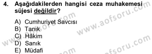 Temel Ceza Muhakemesi Hukuku Bilgisi Dersi 2012 - 2013 Yılı (Final) Dönem Sonu Sınav Soruları 4. Soru