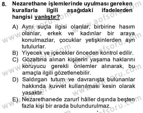 Temel Ceza Muhakemesi Hukuku Bilgisi Dersi 2012 - 2013 Yılı (Final) Dönem Sonu Sınav Soruları 8. Soru