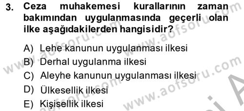 Temel Ceza Muhakemesi Hukuku Bilgisi Dersi 2013 - 2014 Yılı (Vize) Ara Sınav Soruları 3. Soru