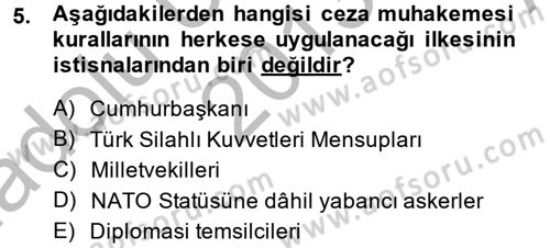 Temel Ceza Muhakemesi Hukuku Bilgisi Dersi 2013 - 2014 Yılı (Vize) Ara Sınav Soruları 5. Soru