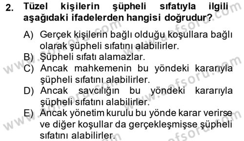 Temel Ceza Muhakemesi Hukuku Bilgisi Dersi 2013 - 2014 Yılı (Final) Dönem Sonu Sınav Soruları 2. Soru