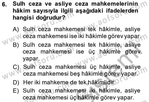 Temel Ceza Muhakemesi Hukuku Bilgisi Dersi 2013 - 2014 Yılı (Final) Dönem Sonu Sınavı 6. Soru