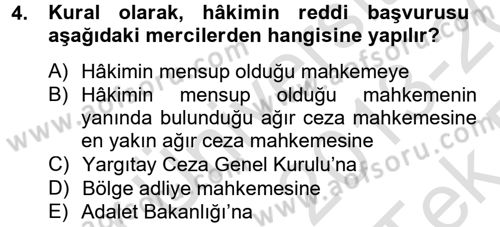 Temel Ceza Muhakemesi Hukuku Bilgisi Dersi 2013 - 2014 Yılı Tek Ders Sınav Soruları 4. Soru