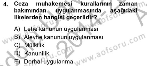 Temel Ceza Muhakemesi Hukuku Bilgisi Dersi 2014 - 2015 Yılı (Vize) Ara Sınav Soruları 4. Soru