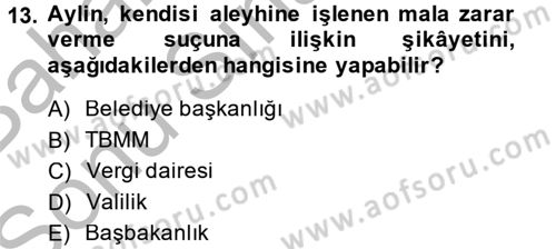 Temel Ceza Muhakemesi Hukuku Bilgisi Dersi 2014 - 2015 Yılı (Final) Dönem Sonu Sınav Soruları 13. Soru