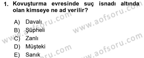 Temel Ceza Muhakemesi Hukuku Bilgisi Dersi 2015 - 2016 Yılı (Vize) Ara Sınav Soruları 1. Soru