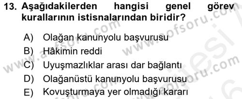 Temel Ceza Muhakemesi Hukuku Bilgisi Dersi 2015 - 2016 Yılı (Vize) Ara Sınav Soruları 13. Soru